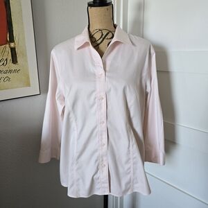 Chico's Light Pink Blouse 100% Cotton No Iron. Size 16 (Chico's 3)